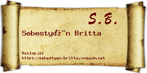 Sebestyén Britta névjegykártya
